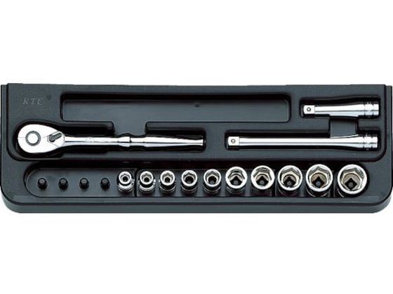 【お取り寄せ】KTC 6.3sq.ソケットレンチセット[17点] TB214 ソケット ソケットレンチ 作業用品 工具｜JET PRICE