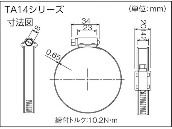【お取り寄せ】TRUSCO/ホースバンドオールSUS普及10個入14.2×Φ108mm/T