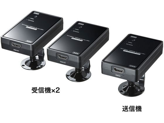 【お取り寄せ】サンワサプライ/ワイヤレス分配HDMIエクステンダー2分配/VGA-EXWHD7N