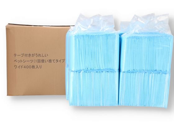 【お取り寄せ】テープ付がうれしい薄型シーツ ワイド 400枚 トイレシート 犬 ドッグ用 ペット トイレタリー