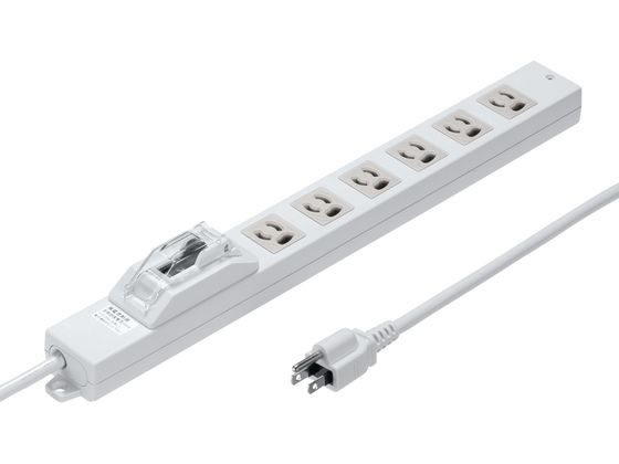 【お取り寄せ】サンワサプライ 漏電ブレーカータップ(3P・6個口・1m) TAP-BR36LN-1 コード付き電源タップ３ピン 電源タップ ＯＡタップ 配線パーツ 家電