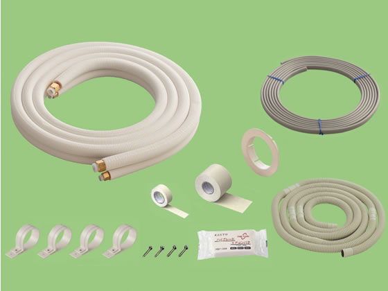 【お取り寄せ】関東器材 配管セット 2分3分 電線部品入 5m 4巻 5P-203SP エアコン部材 水道 空調配管用工具 作業用品 工具