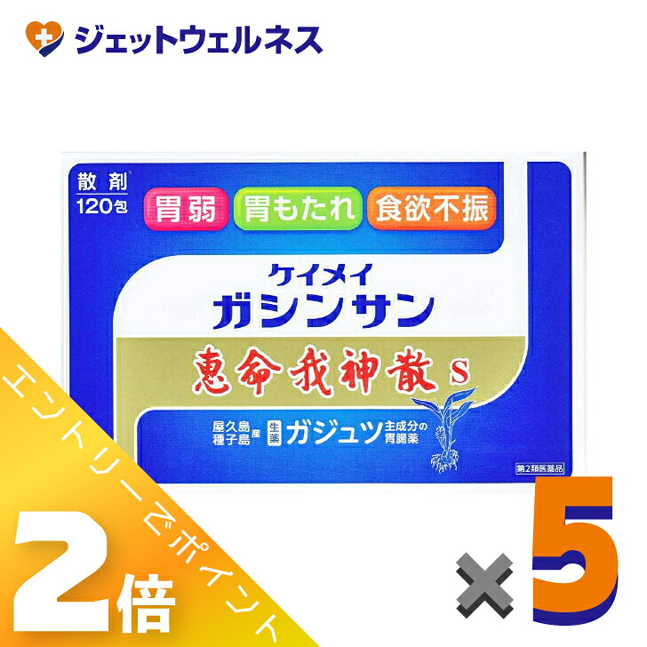 ≪4月も継続！毎日全商品P2倍！≫【第2類医薬品】恵命我神散S 3g 120包入 ×5個