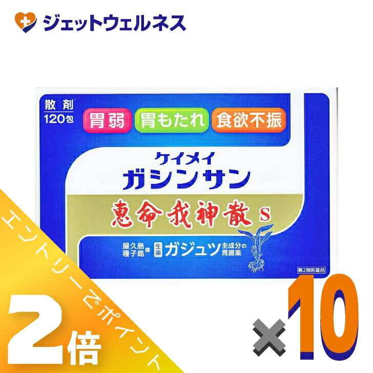 ≪4月も継続！毎日全商品P2倍！≫【第2類医薬品】恵命我神散S 3g 120包入 ×10個