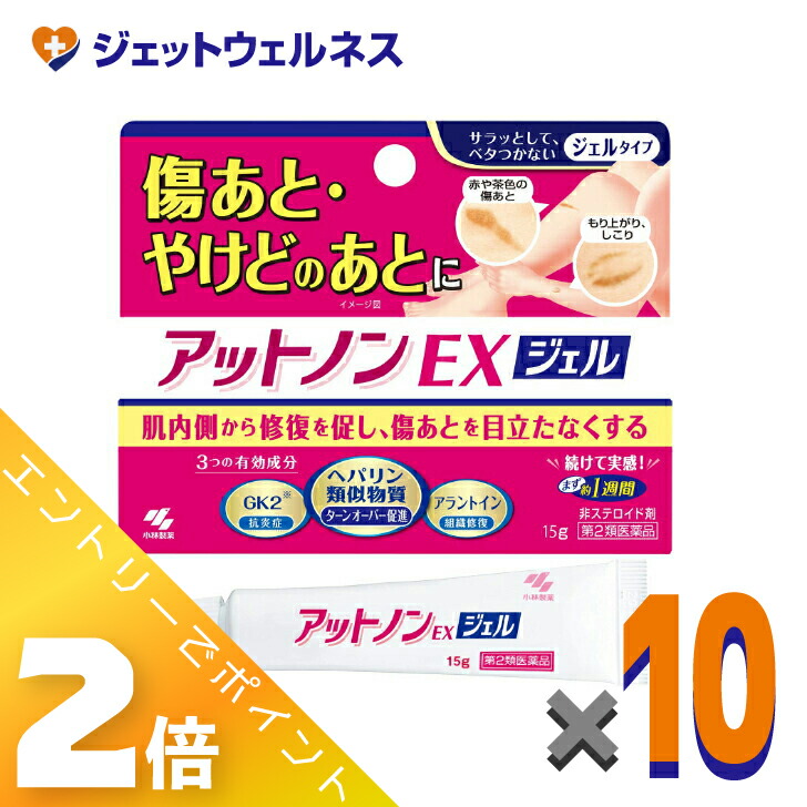 ≪6月も1ヶ月間全商いものP2倍！≫【第2類飲み薬】アットノンEX ジェル 15g ×10個