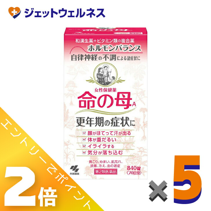 ≪4月も継続！毎日全商品P2倍！≫【第2類医薬品】命の母A 840錠 ×5個