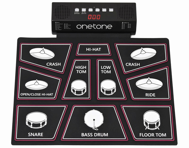 好きに Onetone Otrd 01 ロールドラムセット ワントーン 電子ドラム ドラムセット スピーカー内蔵 充電式 Zseo Tarman Pl