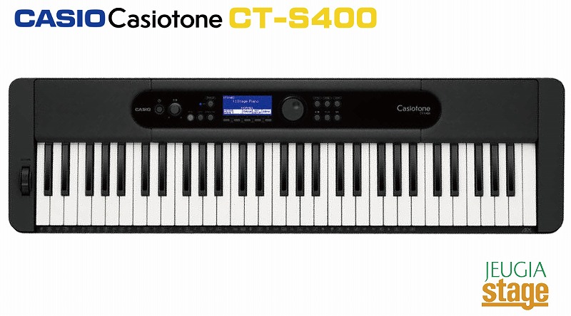 CASIO CT-S400 BK BLACK Casiotone カシオ カシオトーン キーボード 61鍵 ブラック【Stage&minus; Piano SET】｜京都 JEUGIA（ジュージヤ 楽器）