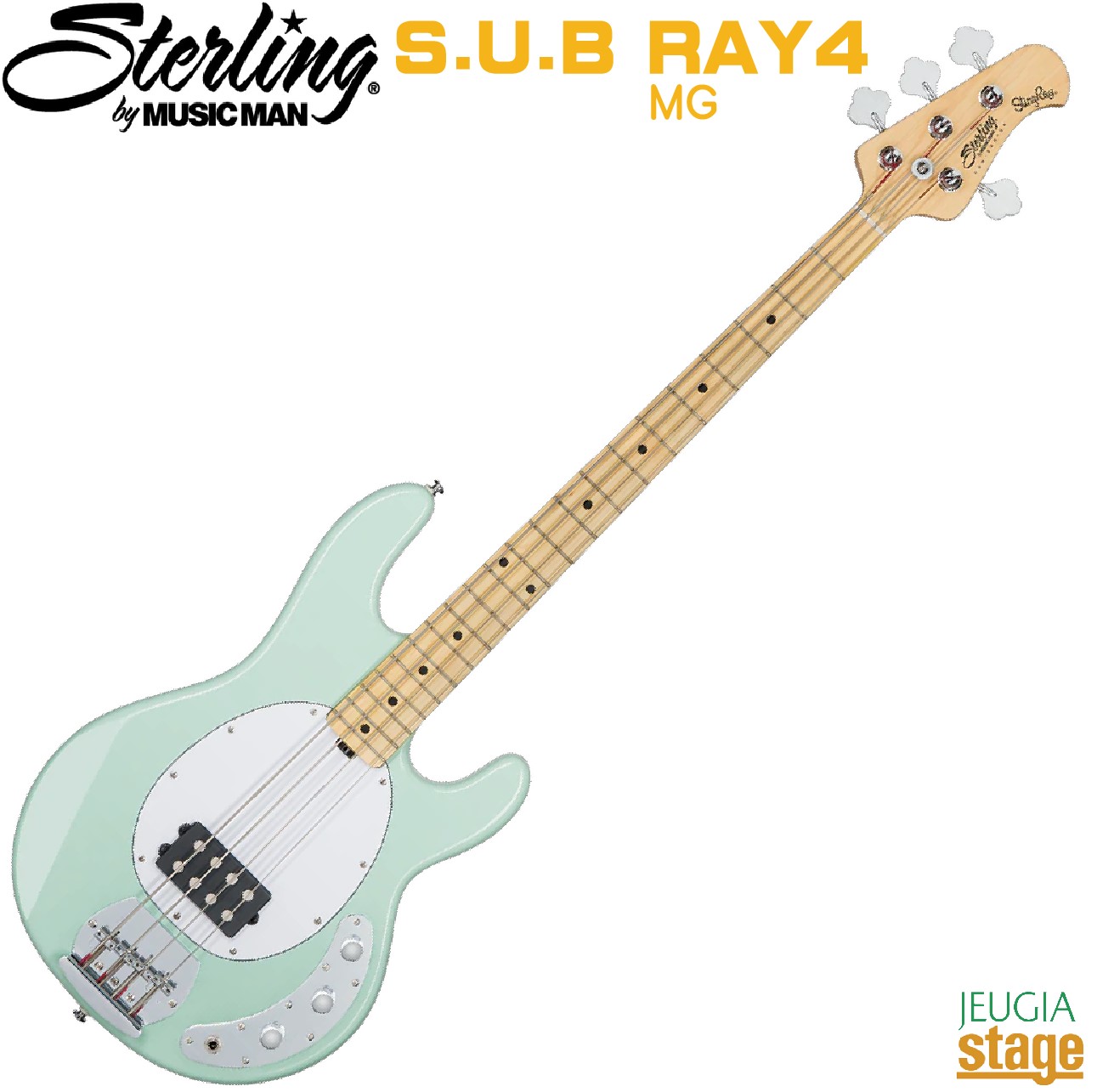 Sterling By Musicman SUB STINGRAY RAY4 MINT GREEN S.U.B.SERIES (ST-RAY4-MG-M1)スターリン バイ ミュージックマン スティングレイ ミントグリーン エレキベース【Stage- Bass】緑｜京都 JEUGIA（ジュージヤ 楽器）