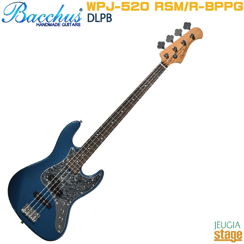 Bacchus WPJ-520 RSM/R-BPPG DLPB (Dark Lake Placid Blue)バッカス エレキベース ローステッドメイプル ダークレイクプラシッドブルー【Stage- Bass】ジャズベース ジャズべ 青 紺｜京都 JEUGIA（ジュージヤ 楽器） 29,452円