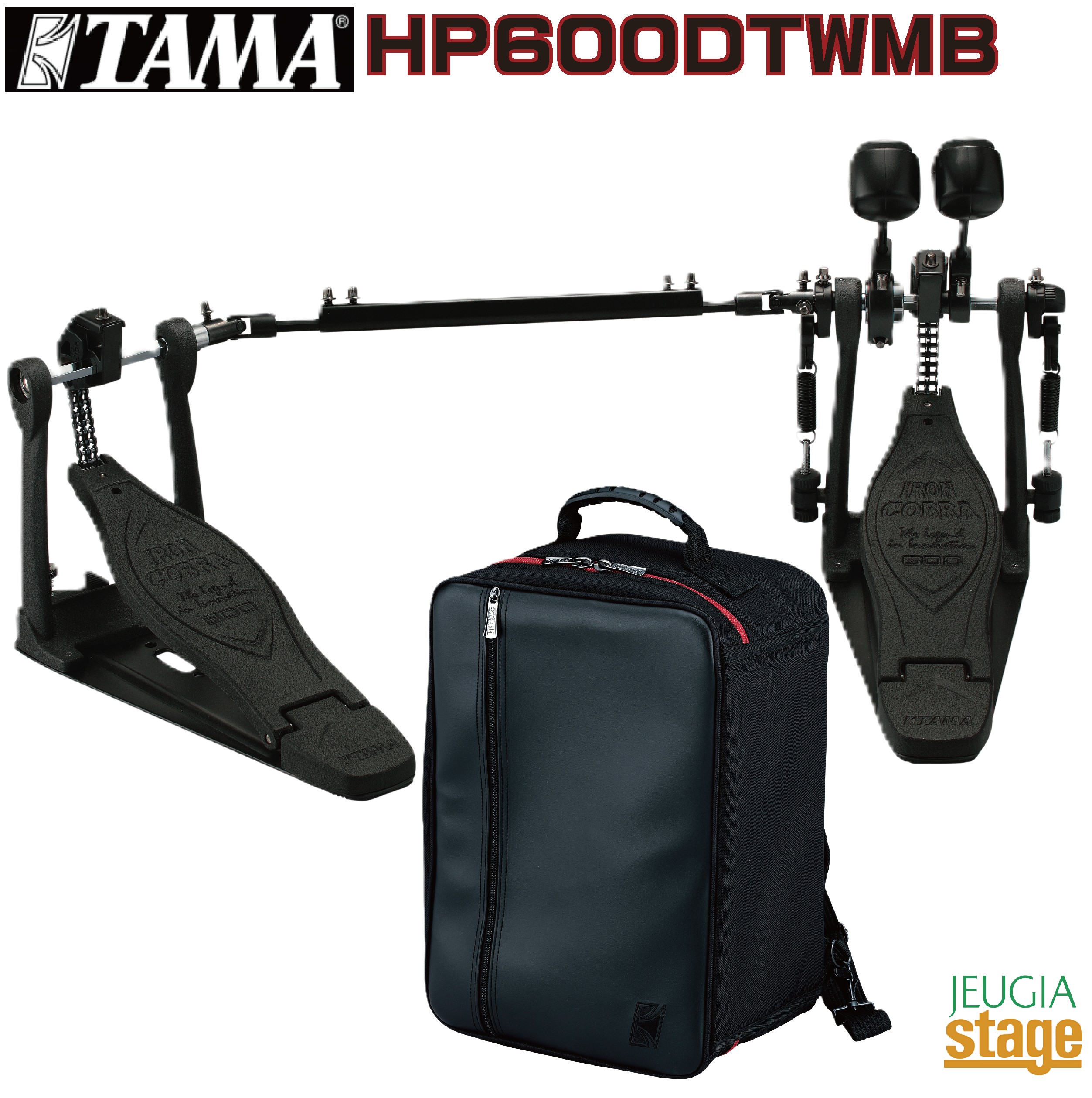【１月下旬発売】TAMA HP600DTWMB《DARK SHADOW Edition》Iron Cobra 600 Twin Pedal【2026限定品・ケース付】 タマ アイアンコブラ ダークシャドーエディション マットブラック ツイン 【Stage- Drum Accessory】黒 ハードウェア フットペダル Hardware
