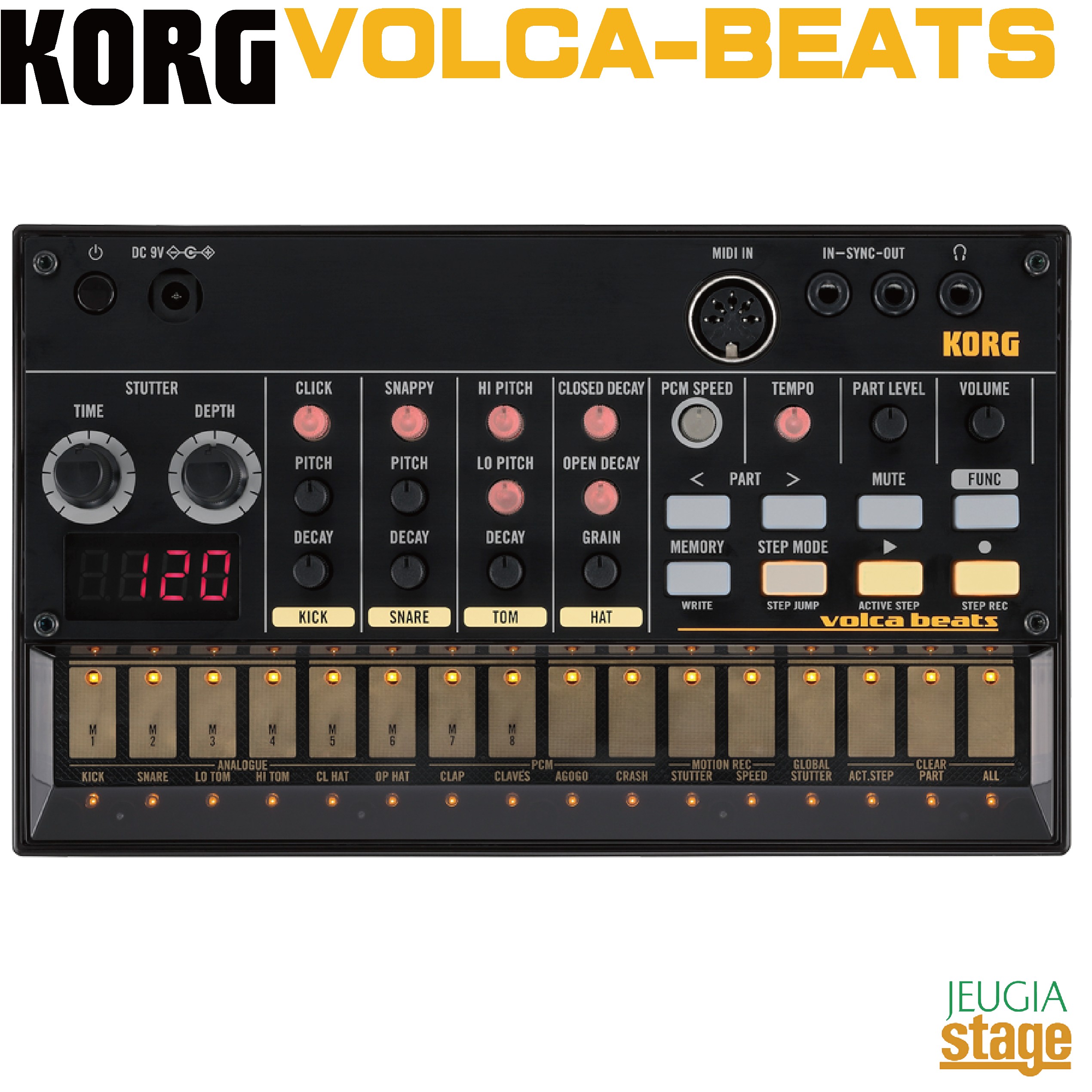 KORG VOLCA BEATS Analogue Rhythm Machineコルグ アナログリズムマシン【Stage- Synthesizer】【Stage- Desk Top Music】シンセサイザー|京都 JEUGIA(ジュージヤ 楽器)