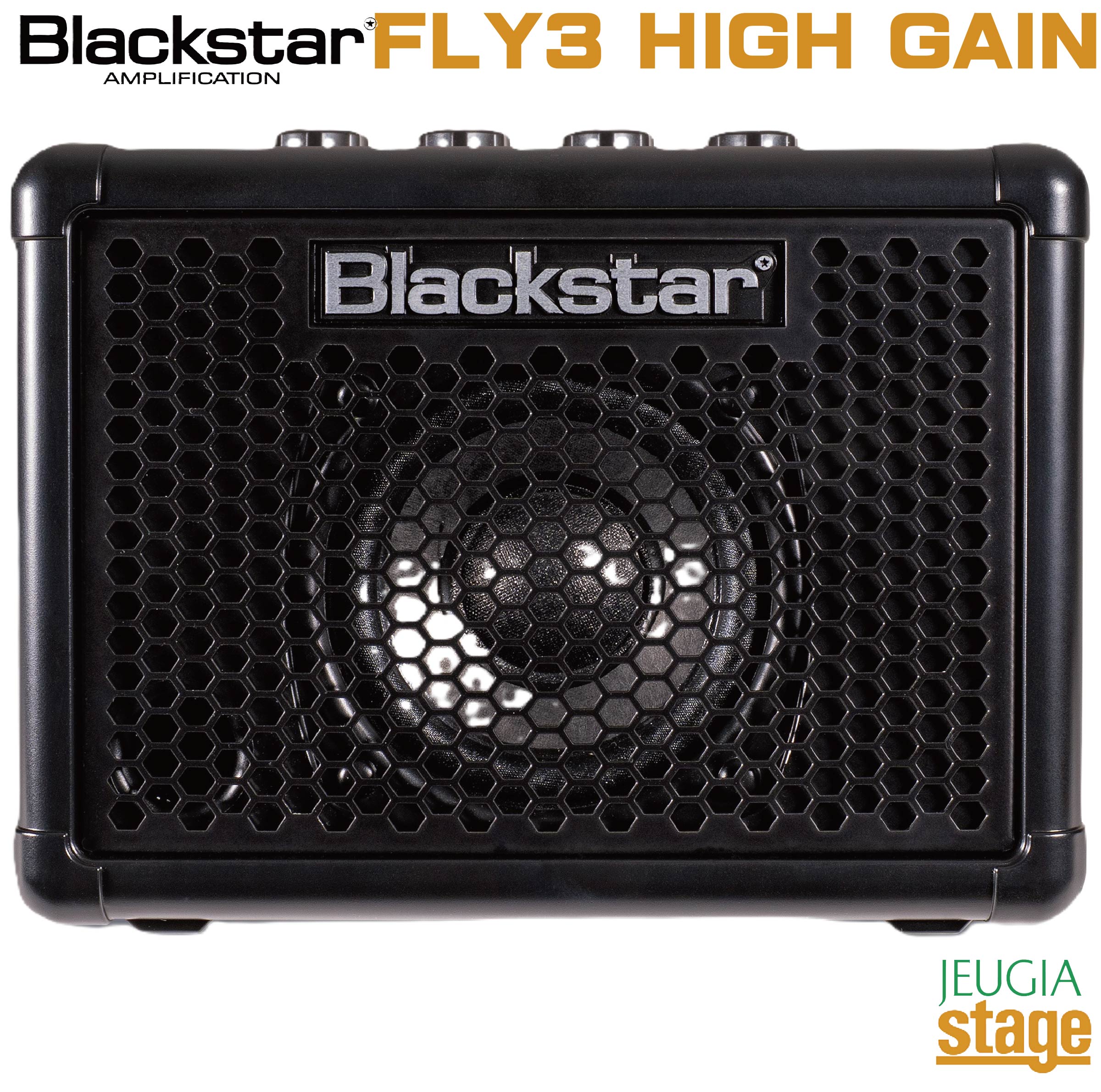 【新製品】Blackstar FLY3 HIGH GAIN ブラックスター フライスリー ハイゲイン ギターアンプ ミニアンプ ブラック【Stage- Guitar Accessory】3wat Guitar Mini Amp BK Black 電池駆動 ポータブル エレキギター｜京都 JEUGIA（ジュージヤ 楽器）