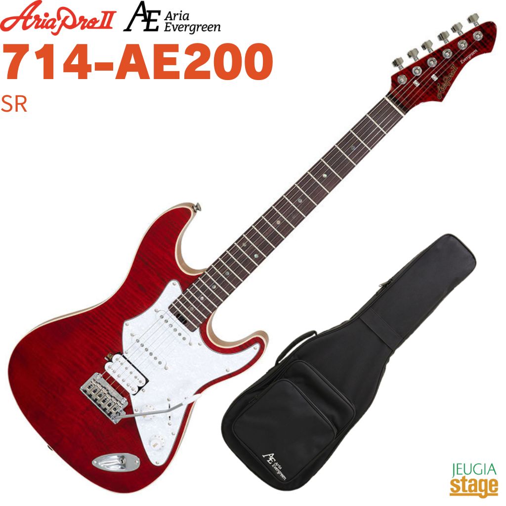 AriaProII 714-AE200 SR (See-through Red)【専用ギグケース付き！】 アリアプロII シースルーレッド エレキギター 【Stage- Guitar SET】赤 ストラトキャスタータイプ 28,600円