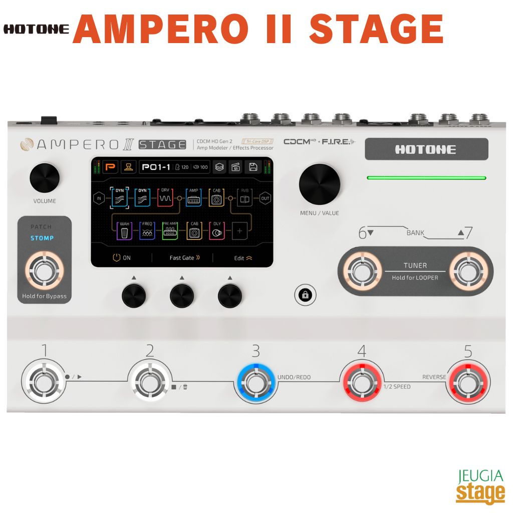 HOTONE AMPERO II STAGEホットトーン アンペロ2ステージ【Stage- Guitar Accessory】アンプモデラー マルチエフェクター effector effect pedal|京都 JEUGIA(ジュージヤ 楽器)