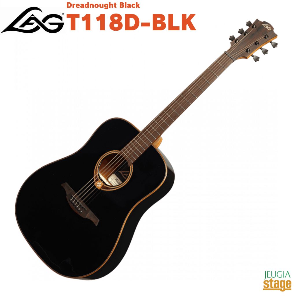 LAG GUITARS T118D-BLK Dreadnought Black ラグ トラモンタン ブラック 【Stage- Guitar SET】アコースティックギター アコギ フォークギター エレアコ 黒 Black