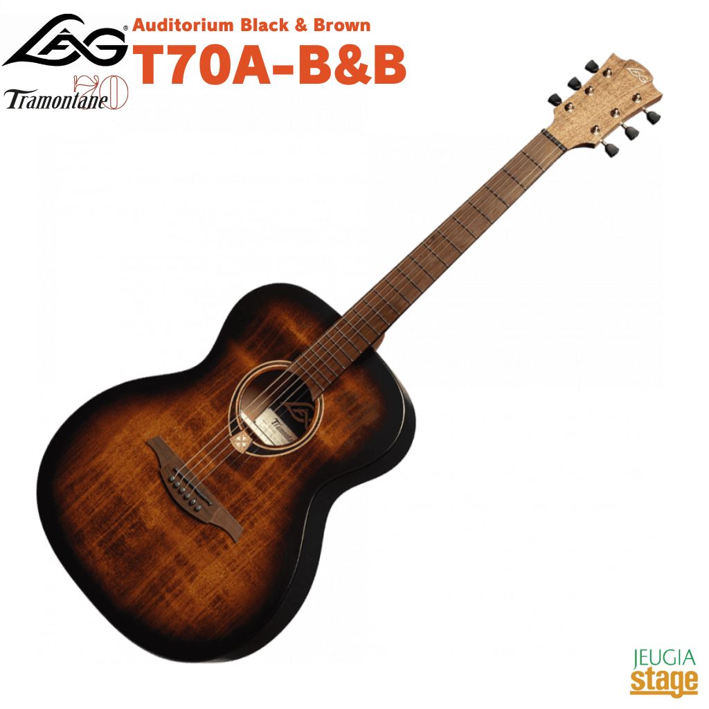 楽天市場】LAG Guitars T70ACE Black & brown【スペア弦付き】【送料