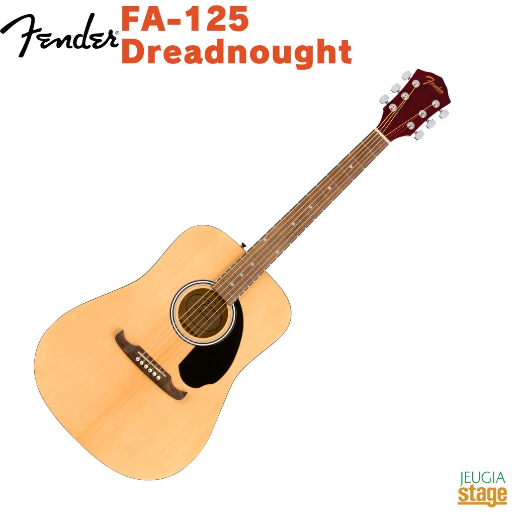 Fender FA-125 Dreadnought w/bag, Walnut Fingerboard, Natural フェンダー アコースティックギター ドレッドノート ナチュラル ギグバッグ付き ウォルナット指板 【Stage- Guitar】アコギ
