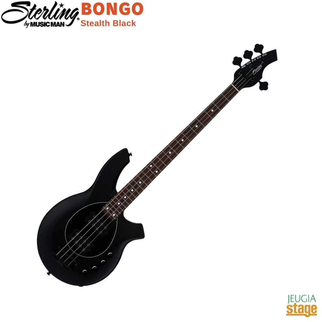 Sterling by MUSIC MAN BONGO Stealth BlackSBMM BONGO-SBK-R2 スターリン ボンゴ ステルスブラック【Stage- Bass】エレキベース ローステッドメイプル 黒|京都 JEUGIA(ジュージヤ 楽器)