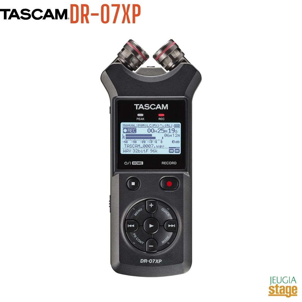 TASCAM DR-07XPタスカム A-B/X-Y可動式マイク搭載 32ビットフロート録音対応 ステレオポータブルレコーダー USB Type-C対応【Stage- Desk Top Music】【Stage- Public Address】ハンディレコーダー コンパクト 小型 軽量 配信|京都 JEUGIA(ジュージヤ 楽器)
