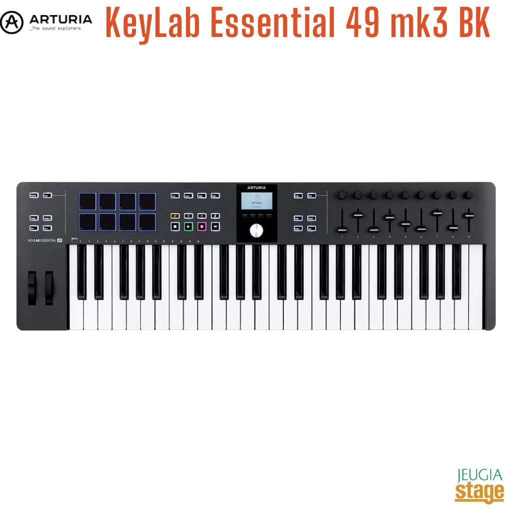 Arturia KeyLab Essential 49 mk3 Black ARTURIA KEYLAB ESN 49 MK3 BK Universal MIDI controller アートリア キーラボエッセンシャル ユニバーサル MIDI コントローラー キーボード ブラック 黒 49鍵 【Stage- Desk Top Music】DTM DAW