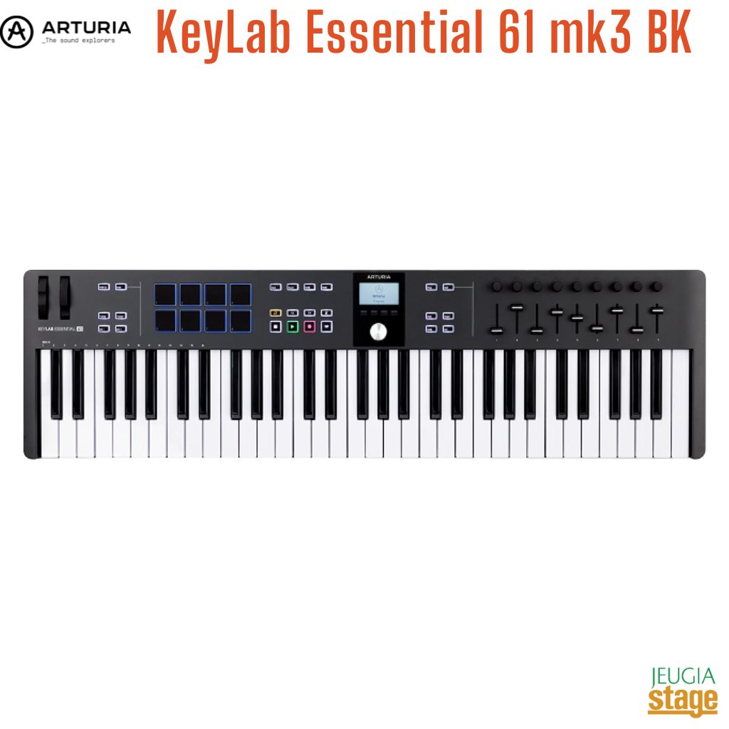 Arturia KeyLab Essential 61 mk3 Black ARTURIA KEYLAB ESN 61 MK3 BK Universal MIDI controller アートリア キーラボエッセンシャル ユニバーサル MIDI コントローラー キーボード ブラック 黒 61鍵 【Stage- Desk Top Music】 DTM DAW