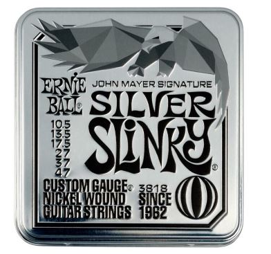 ERNIEBALL JOHN MAYER Silver Slinky Signature Electric Guitar Strings 3Pack 10.5-47 [#3818] アーニーボール ジョンメイヤー　シグネチャー エレキギター弦 3セットパック 缶