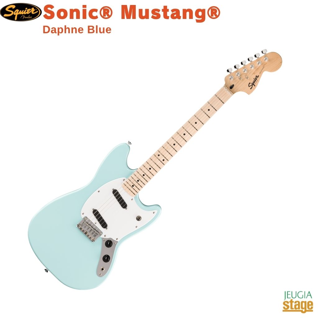 Squier Sonic&reg; Mustang&reg;, Maple Fingerboard, White Pickguard, Daphne Blueスクワイア エレキギター ソニック ムスタング ダフネブルー【Stage- Guitar】スクワイヤー 青 フェンダー Fender｜京都 JEUGIA（ジュージヤ 楽器）