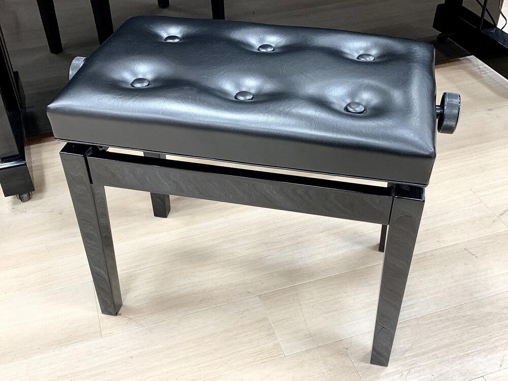 パステルオリーブ イドラウ ピアノ椅子 BM-45 本革 黒 平座面
