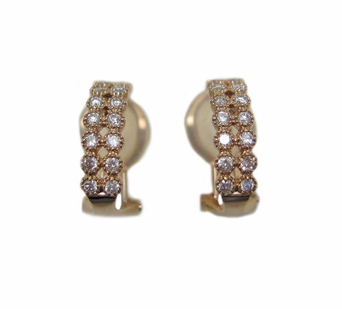 ピンクゴールド ダイヤモンド入り イヤリング ピアス