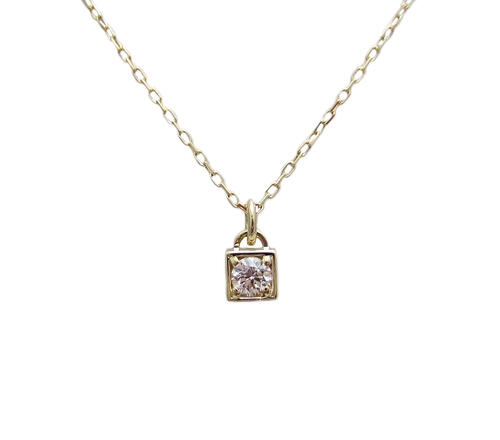 ハンドバッグ モチーフ ダイヤモンド ペンダント ネックレス イエローゴールド製｜Jewellery SHIBATA