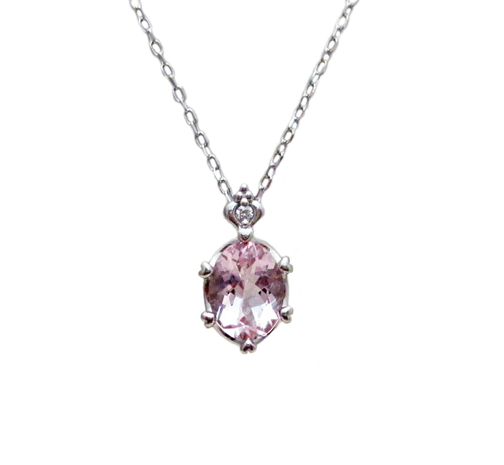 プラチナ モルガナイト 王冠モチーフ ペンダント ネックレス｜Jewellery SHIBATA