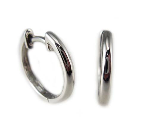 プラチナ シンプルな中折れ ピアス L|Jewellery SHIBATA