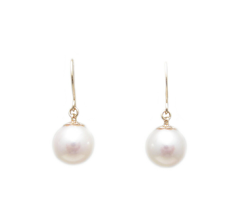 ピンクゴールド アメリカンフック パール ピアス｜Jewellery SHIBATA