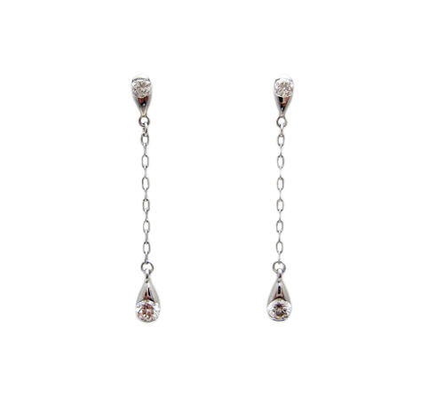 プラチナ ダイヤモンド入り ゆらゆら ドロップチャーム ピアス｜Jewellery SHIBATA 41,470円
