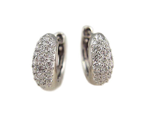 パヴェ ダイヤモンド ピアス プラチナ製|Jewellery SHIBATA