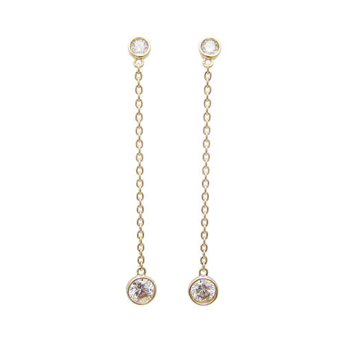 イエローゴールド ダイヤモンド ゆらゆら チェーン ピアス|Jewellery SHIBATA
