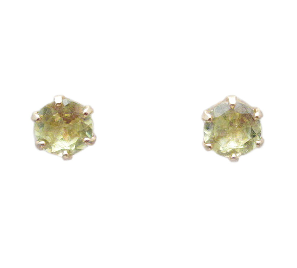 イエローゴールド スフェーン シンプル ピアス|Jewellery SHIBATA