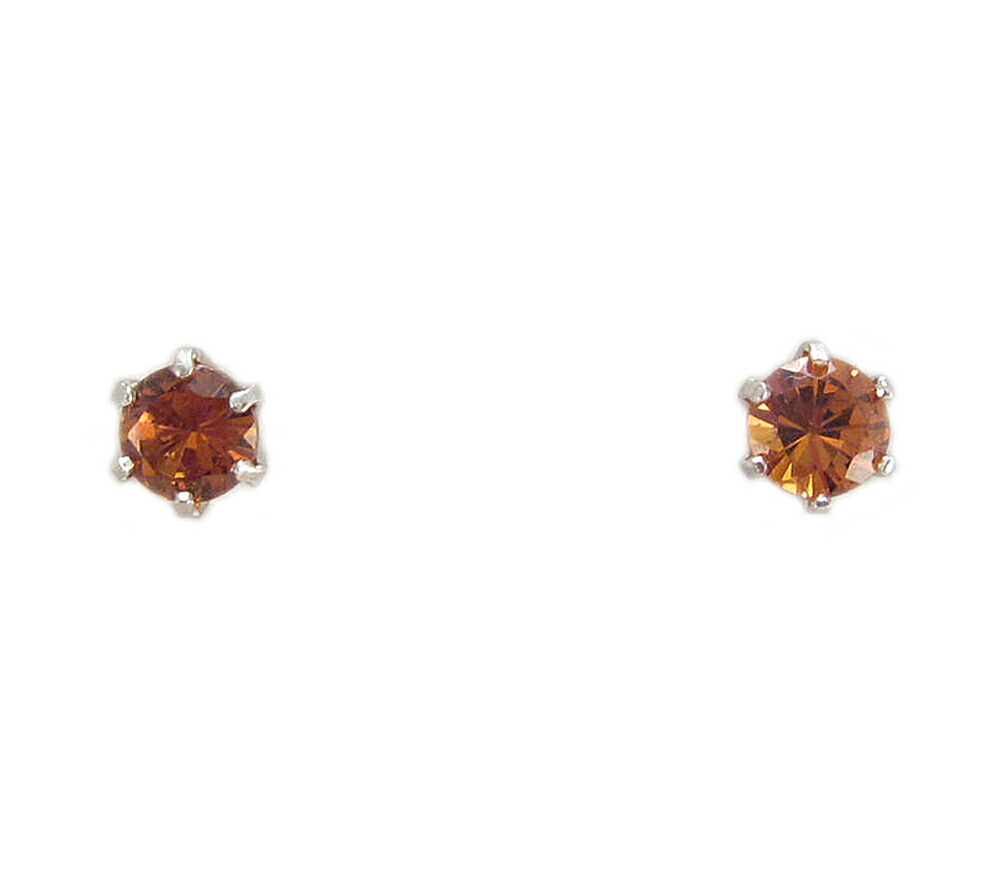 プラチナ スペサタイト ガーネット シンプル ピアス