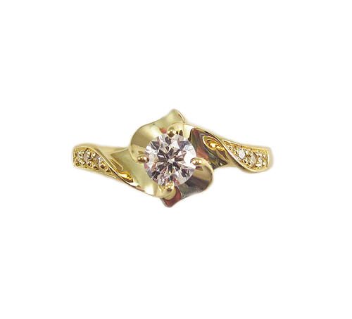 K18YG バラ モチーフ ダイヤモンド リング｜Jewellery SHIBATA