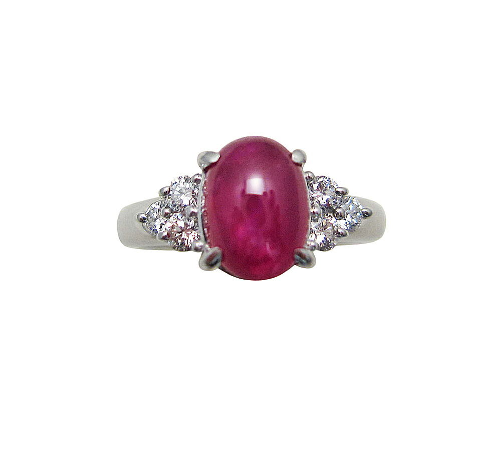 プラチナ カボッション スタールビー リング｜Jewellery SHIBATA