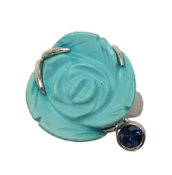 K18WG ターコイズ ローズ サファイア入り リング｜Jewellery SHIBATA