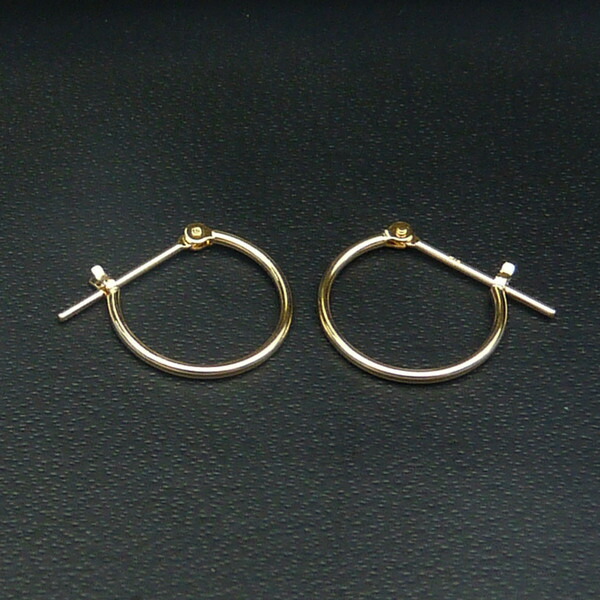 (2個ペア) K18 18金 k18ピアス イエローゴールドピアス レディース 定番 フープピアス 1mm×13mm　フープピアス 18k