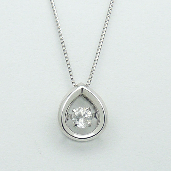 プラチナ900 ネックレス 揺れる ダンシングストーン ダイヤネックレス ドロップ 0.1ct