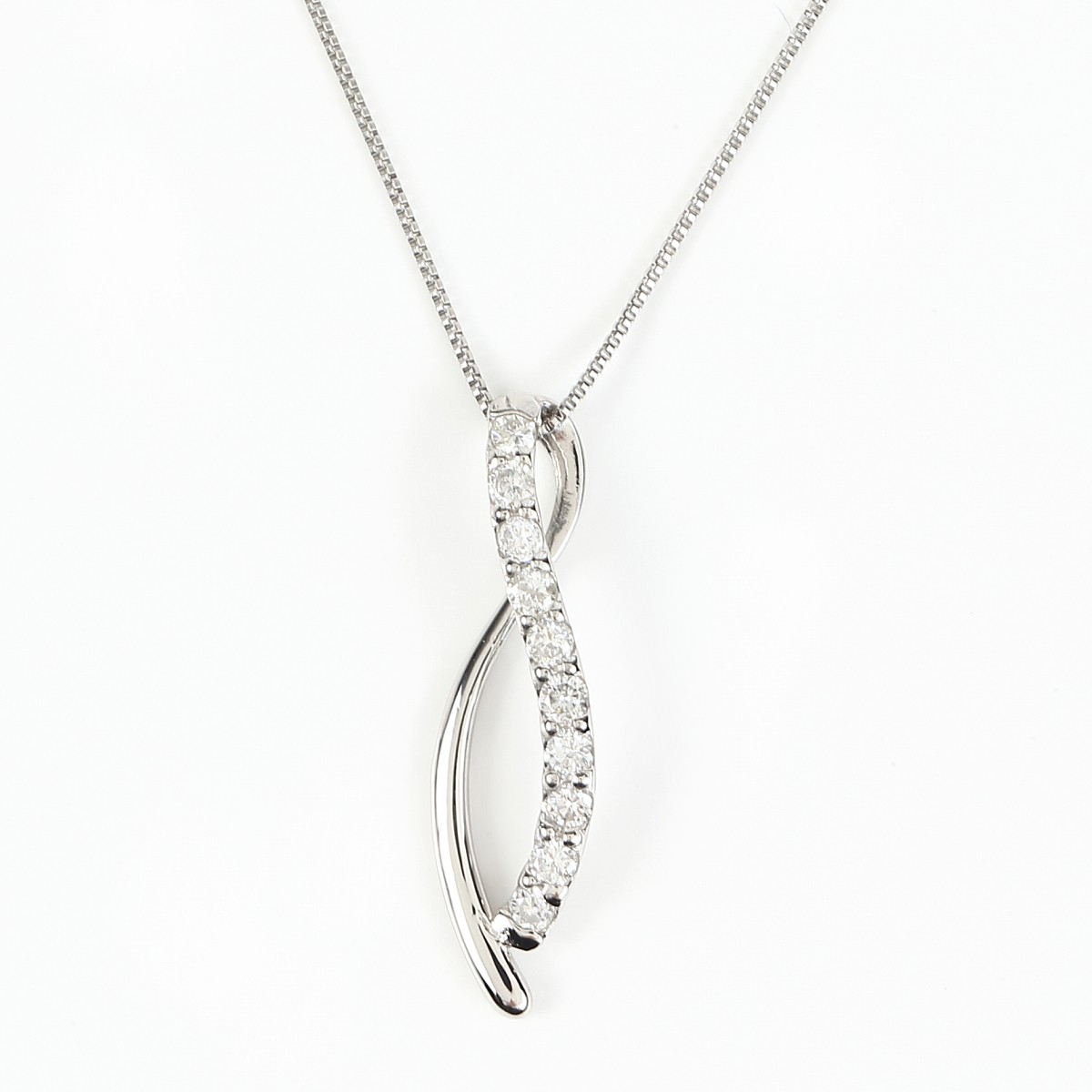 プラチナ ネックレス Pt900 ダイヤモンドネックレス ダイヤ　0.2ct (Pt850 0.5mm 40cm ベネチアンチェーン)