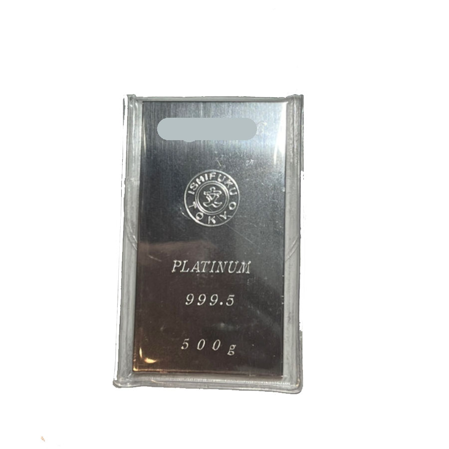 【即納】純プラチナ　インゴット INGOT [石福　インゴット 500g]　ゴールドバー『金の国際ブランド　グッドデリバリー・バー』