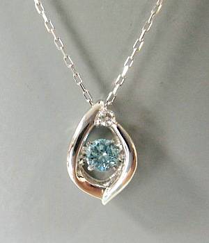 Pt ブルーダイヤモンド0.050ct/ダイヤモンド0.010ct ネックレス