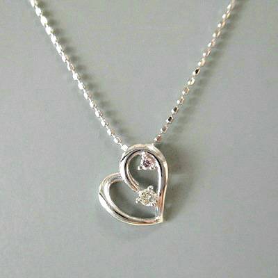 K18WG ダイヤモンド0.040ct ネックレス
