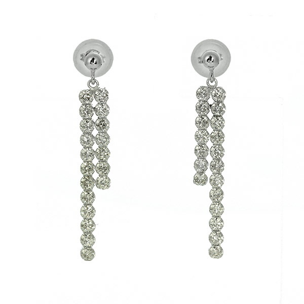 ダイヤモンド ピアス ラインピアス ロングピアス K18 ホワイトゴールド 0.8ct 0.4×0.4ct 揺れる スウィング 鑑別書付 保証書付 軽量 普段使い デイリー ギフト プレゼント 贈り物|ダイヤモンドホールセール Luxy