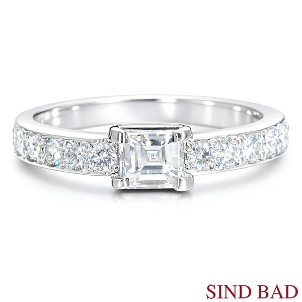 レクタンギュラー カット ダイヤモンド 0.281ct 指輪 婚約指輪 中央宝石研究所鑑定書付き｜ジュエリー・ベビーリングSINDBAD 121,000円